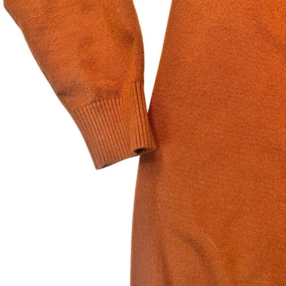 Mens Rust Orange Turtleneck Sweater Ribbed Cuffs & Hem Soft Knit Size M - Picture 5 of 11